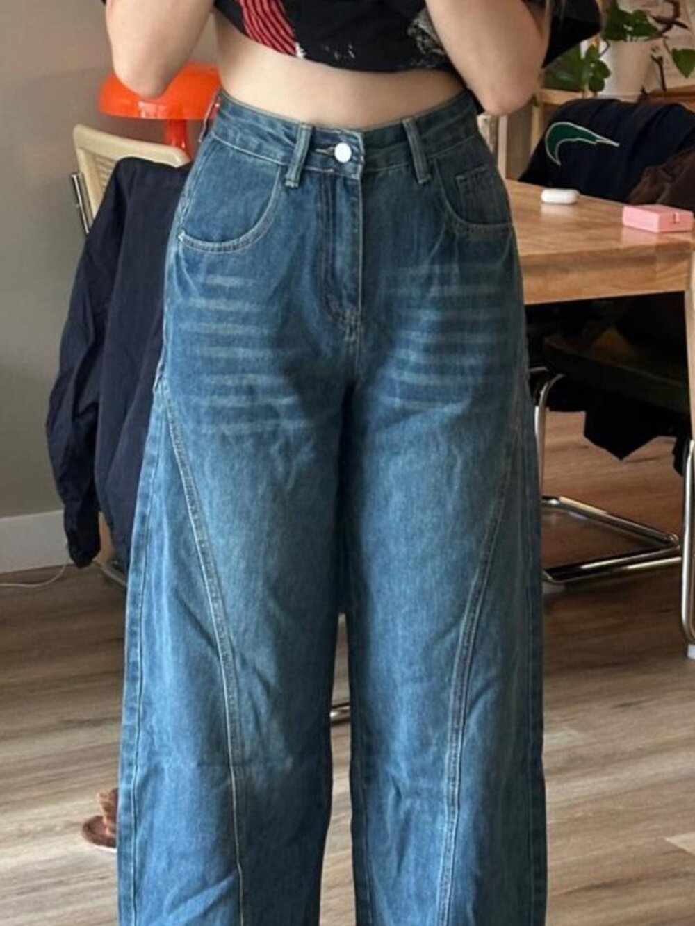 La Chappelle denim wide leg jeans from Taobao, size M #taobao #jeans #wideleg